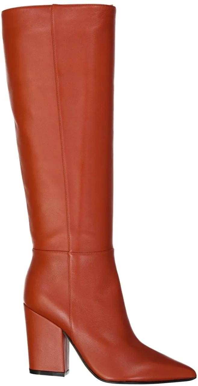 Thumbnail - sergio rossi - SERGIO ROSSI Leather Heel Boots - Größe 35 - orange