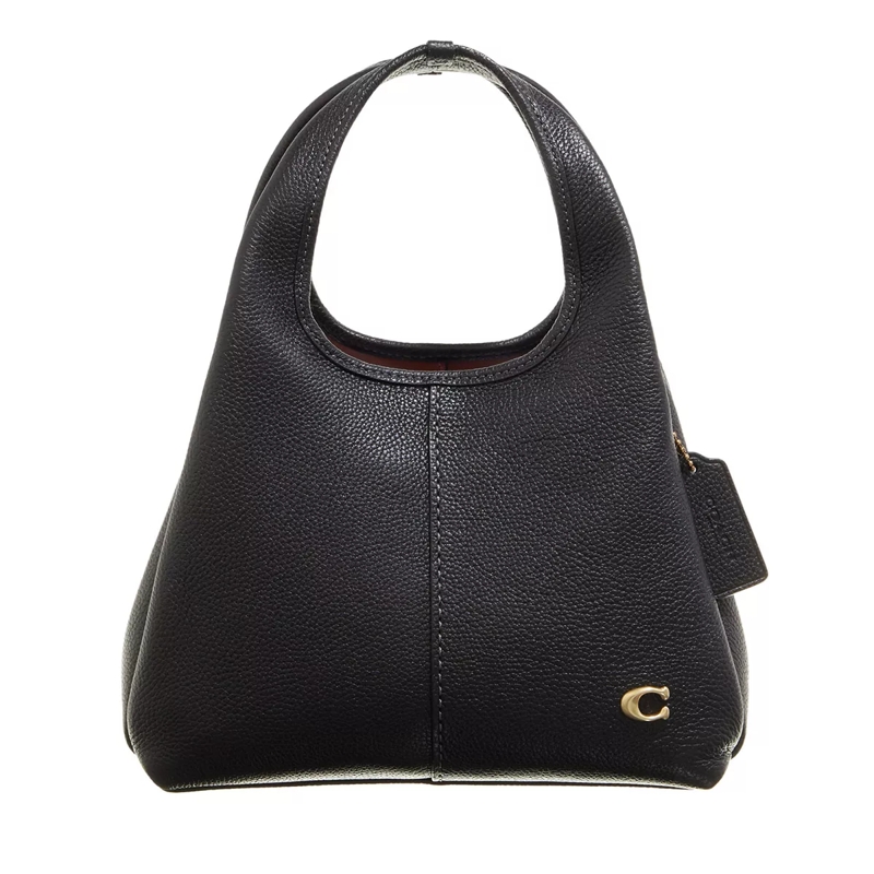 Coach Tote Polished Pebble Leather Lana Shoulder Bag 23 Black