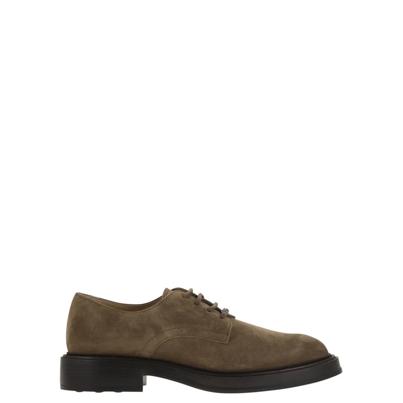 Tod's Schnürschuhe Brown Suede Lace-Up Derby Shoes Brown