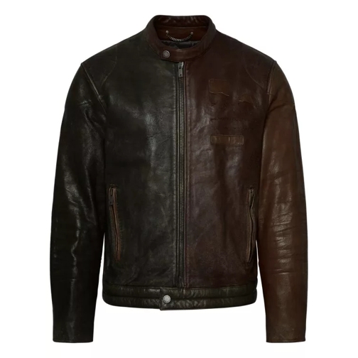 Golden Goose Brown Leather Jacket Brown 