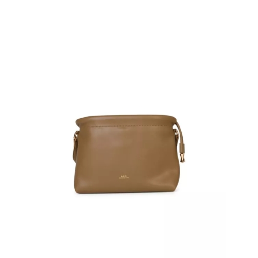 A.P.C. Small 'Ninon' Crossbody Bag In Olive Green Eco-Lea Brown Borsetta a tracolla