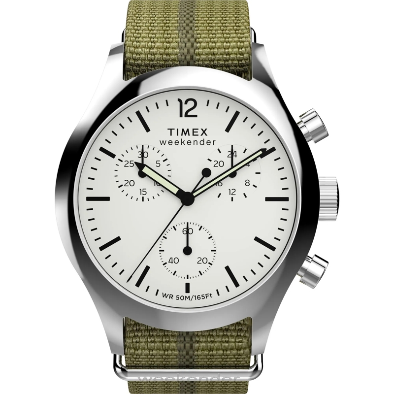 Timex Quarzuhr Quarz-Chronographenuhr Timex Weekender New England grün