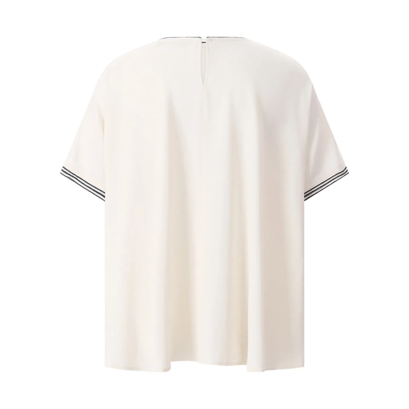 Fabiana Filippi T-shirt Blusenshirt aus Seiden-Mix weiß(Image 3)