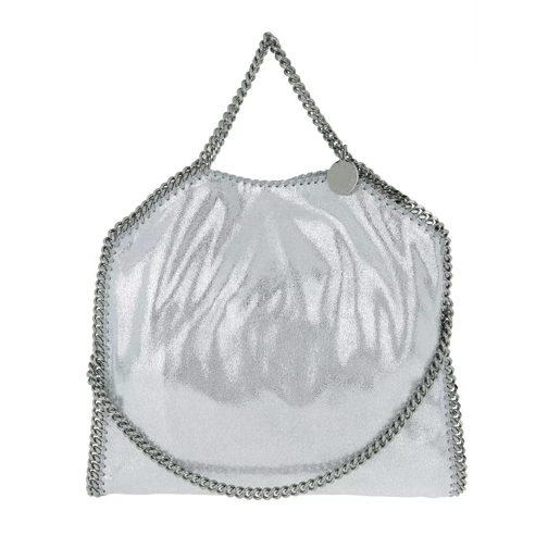 Stella McCartney Faux Leather Fold Over Tote Bag Silver Draagtas