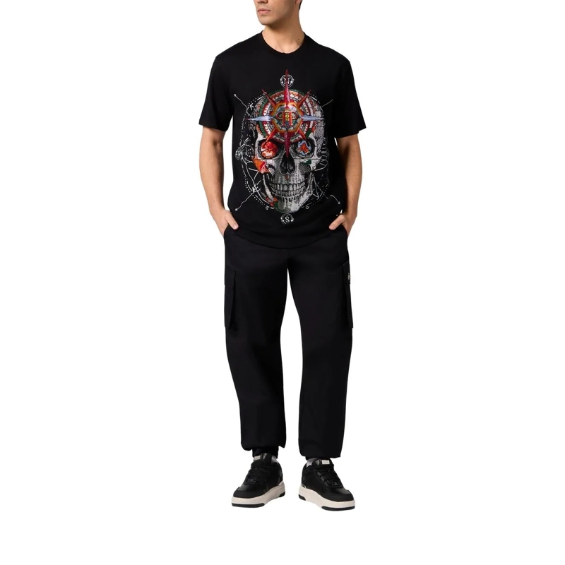 Philipp Plein T-Shirt Round Neck T-Shirt Wind Rose Skull Stones schwarz(Image 2)