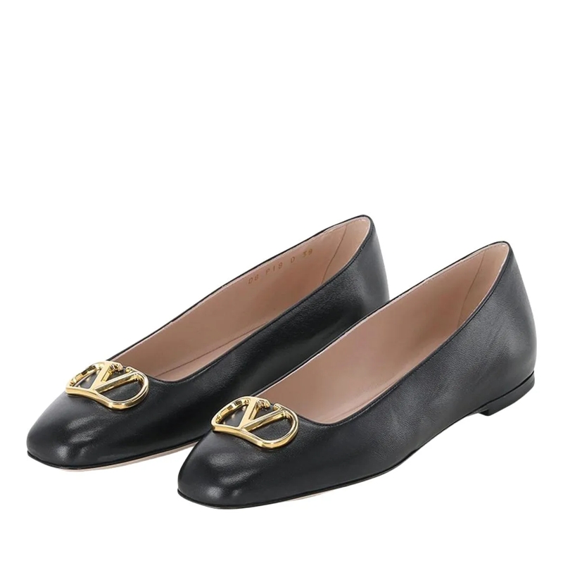 Valentino Garavani Schnürschuhe Ballerinas aus Leder schwarz