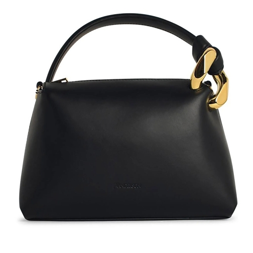 J.W.Anderson Schultertasche Small 'Corner' Black Leather Bag Black