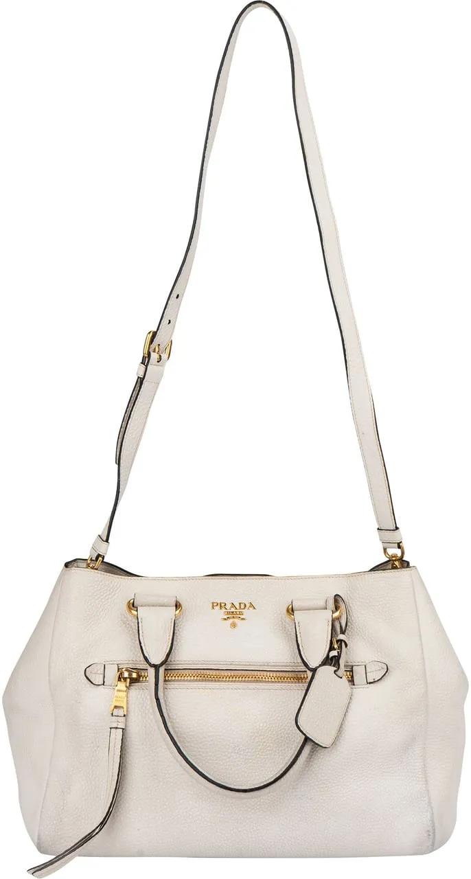 Thumbnail - Prada Crossbody Bags - Prada White Calfskin Vitello Handbag - Gr. unisize - in Weiß - für Damen