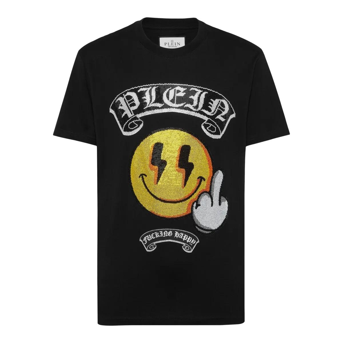 Thumbnail - Philipp Plein - T-Shirt Round Neck Ss Smile - Größe S - schwarz