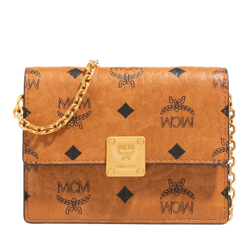 MCM Porte-monnaie Aren Visetos Wallet On Chain Mni Co Cognac