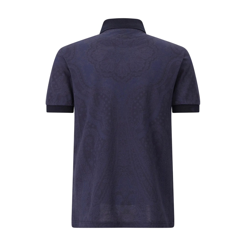 Etro Poloshirt Poloshirt mit Paisley-Muster blau(Image 5)