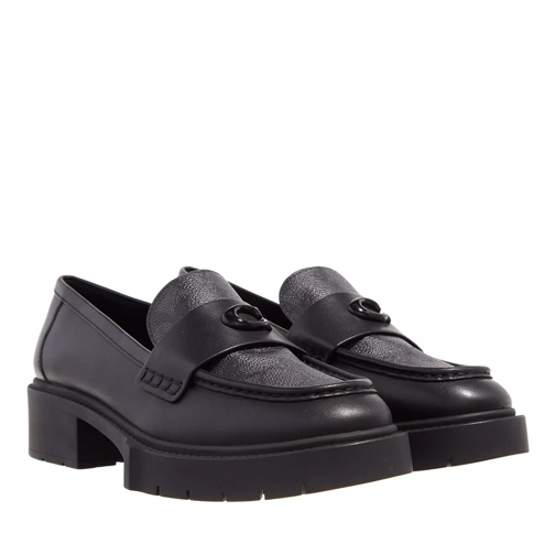 Coach Leah Coated Canvas Loafer Black Mocassin