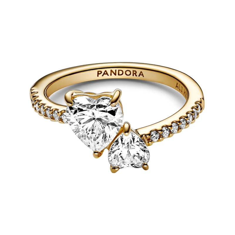 Pandora Bague Double Heart Sparkling  Clear(Image 8)