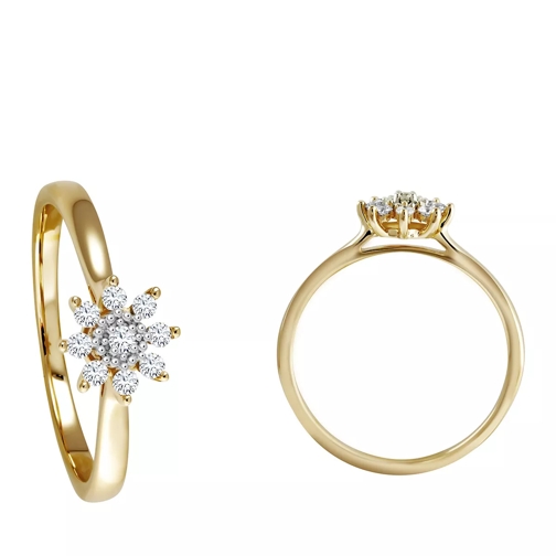 diamondline Ring 375 9 Diamonds total approx. 0,14 ct. H-si   Yellow Gold Anello con diamante