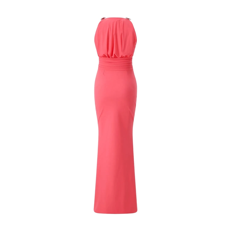 Chiara Boni Maxi-jurk Maxikleid mit Schmuckbroschen orange(Image 2)