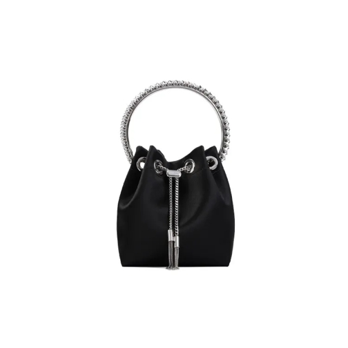 Jimmy Choo Black Satin Bon Bon Handbag Black Cross body-väskor