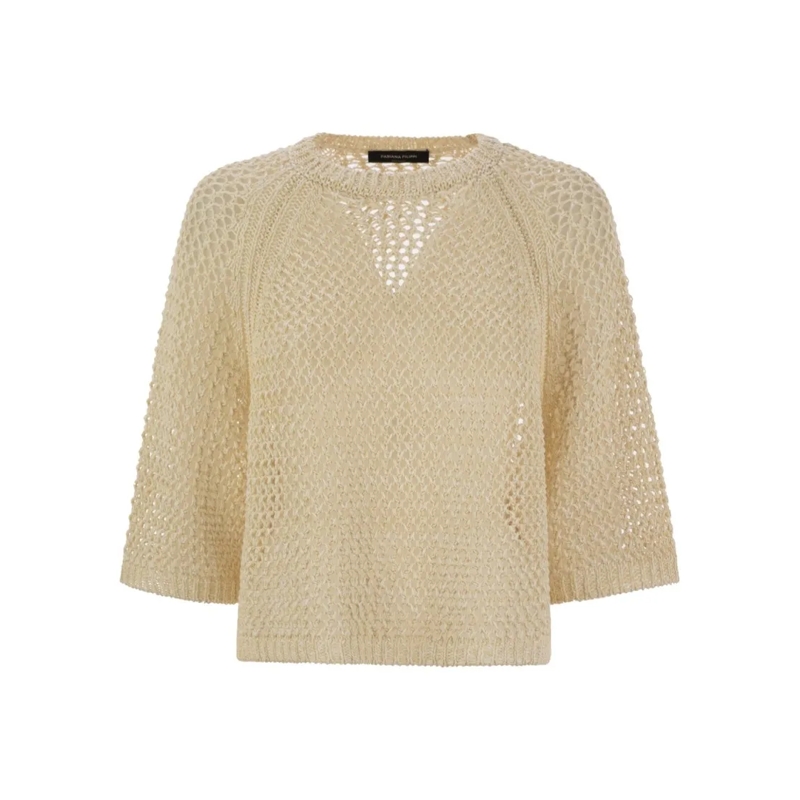 Fabiana Filippi Trui Oversized ¾-Sleeved Cape Sweater Neutrals