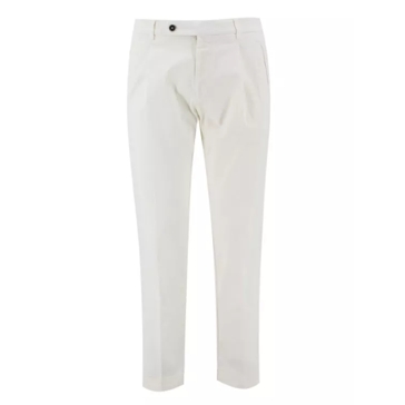 white stretch trousers