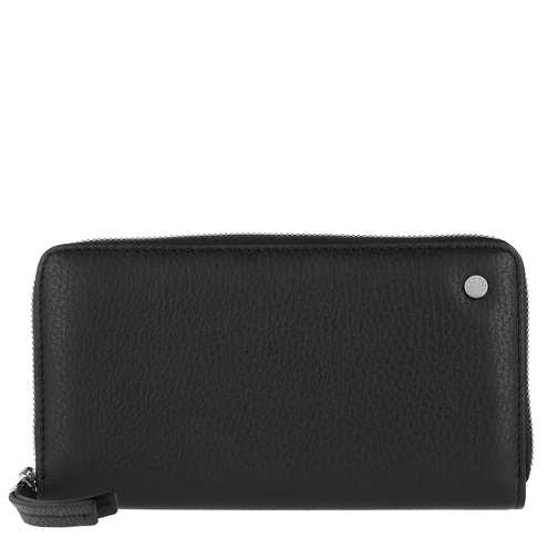 Abro Adria Leather Purse Black/Nickel Continental Wallet-plånbok