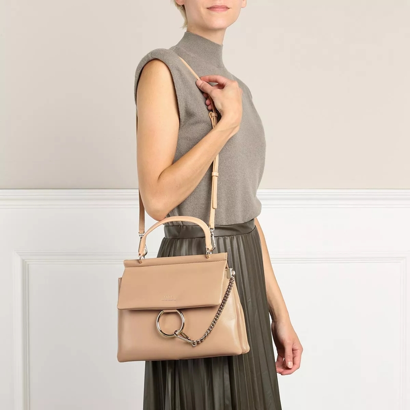 Chloé Satchel Faye Top Handle Bag Leather Sandy Beige(Image 3)