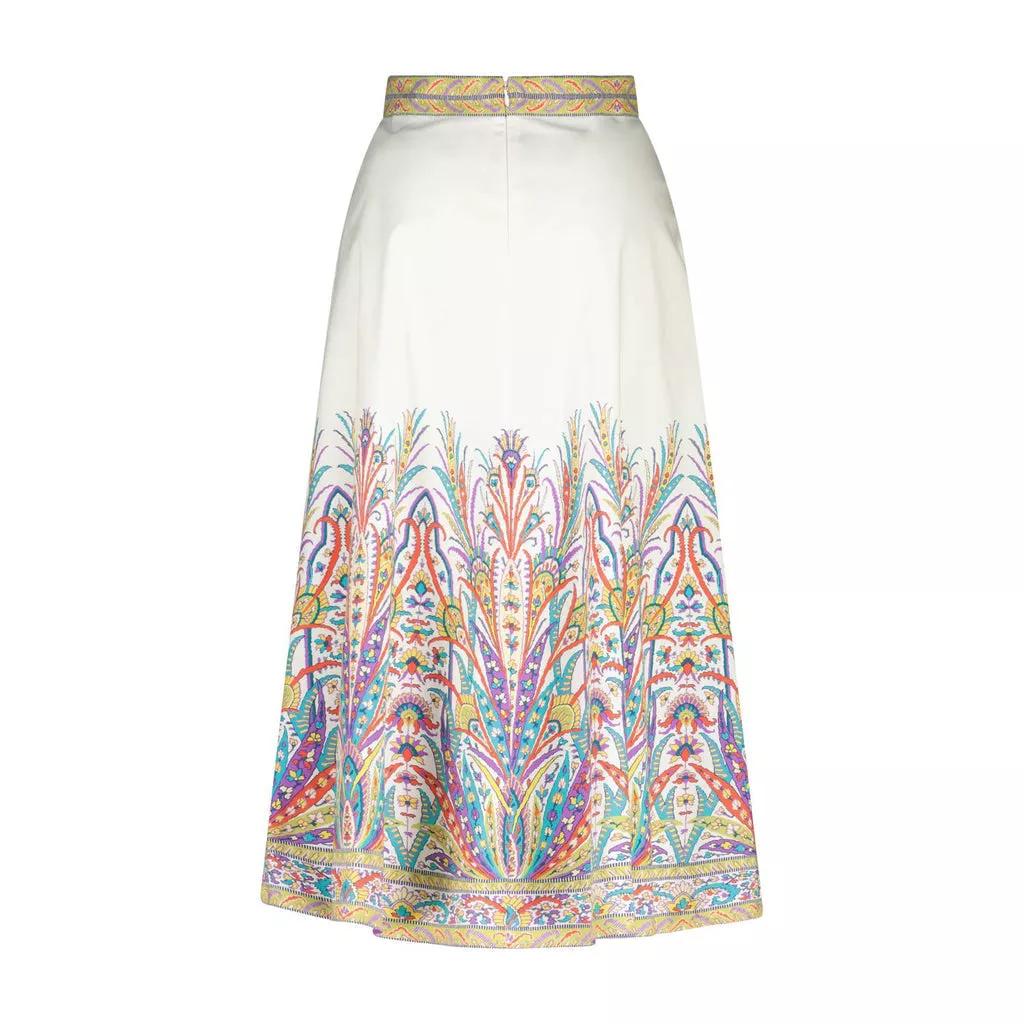 Etro Midi-Rock mit Paisley-Muster 48104598405466 Weiß
