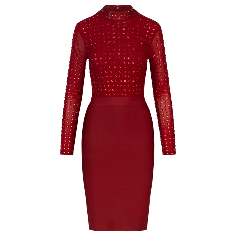 Kraimod Abendkleid Bandagekleid bordeaux