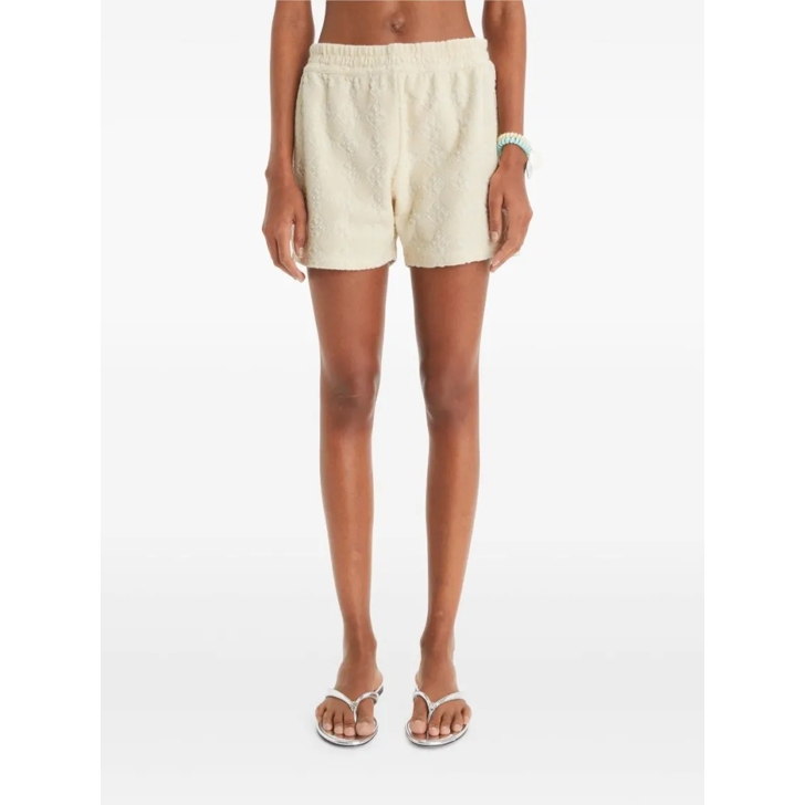 Tory Burch White Jacquard Logo Shorts White | Legere Shorts