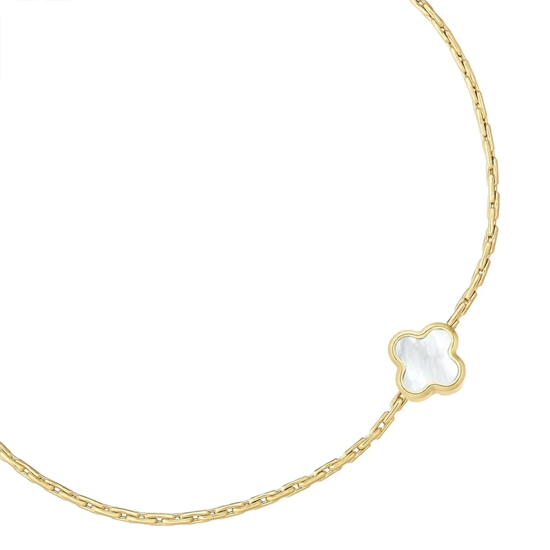 Glanzstücke München Armband Edelstahl Armband PerlmuttKleeblatt gold(Image 3)