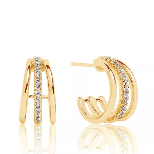 Sif Jakobs Jewellery Ozieri Piccolo Earrings White Zirconia 18K Gold Plated Hoop