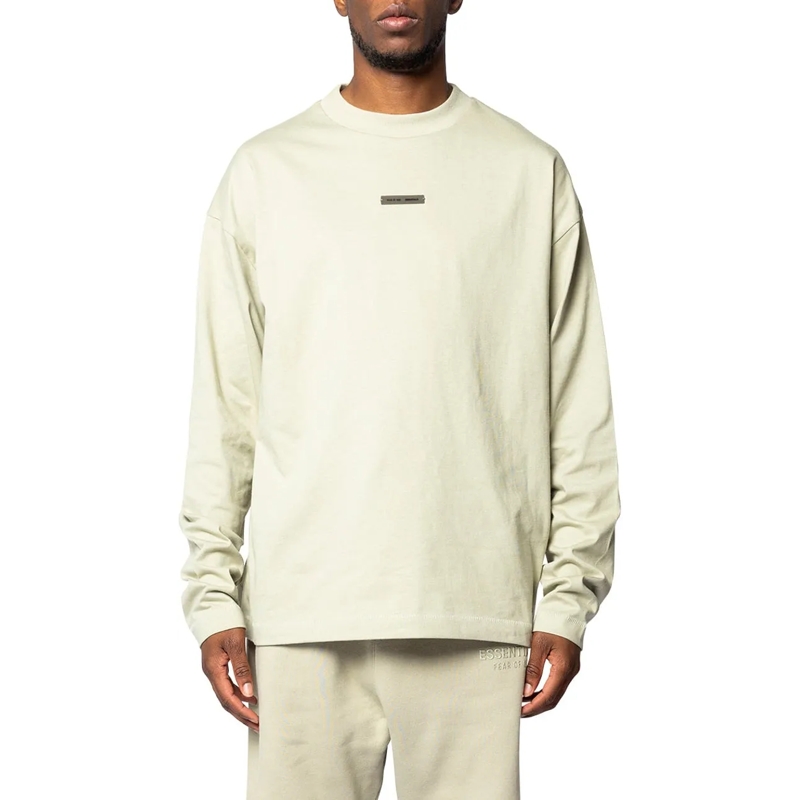 FEAR OF GOD T-shirt CLASSIC FIT LONG SLEEVE TEE ABBEY STONE grau