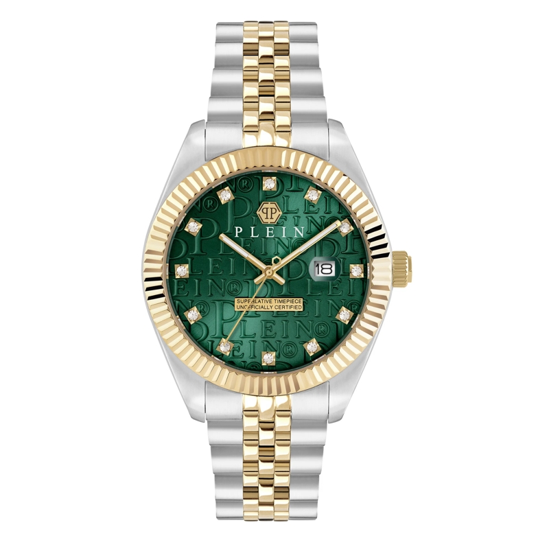 Philipp Plein Quarzuhr Quarz-Analoguhr Date Superlative Gent silber