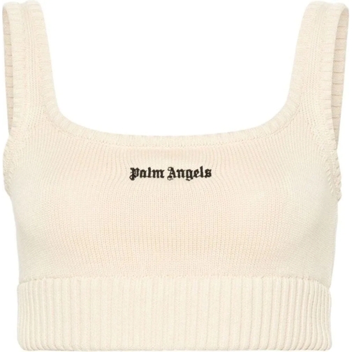 Palm Angels T-Shirts Palm Angels Cotton Cropped Top weiß