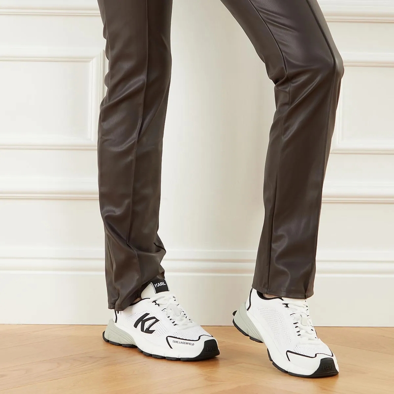 Karl Lagerfeld Low-Top-Sneaker Orion Sidetrim Knit Lo White Knit Text W/Black(Image 2)