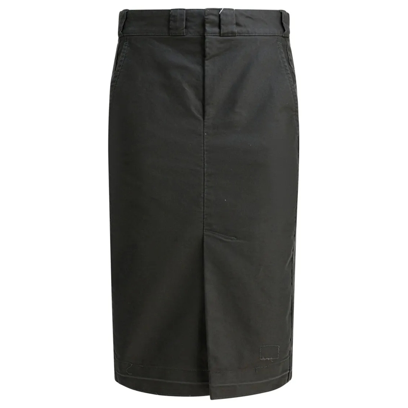 Maison Margiela Midirok Cotton Midi Skirt Black