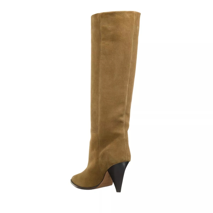 Isabel Marant Almond Toe Knee High Boots Taupe Stiefel