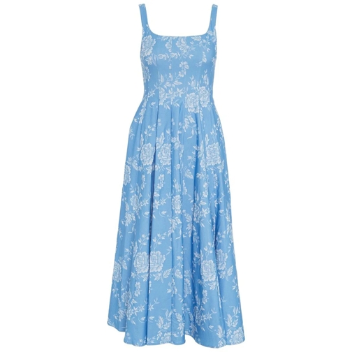 Staud Robes midi A-line dress with floral pattern blau