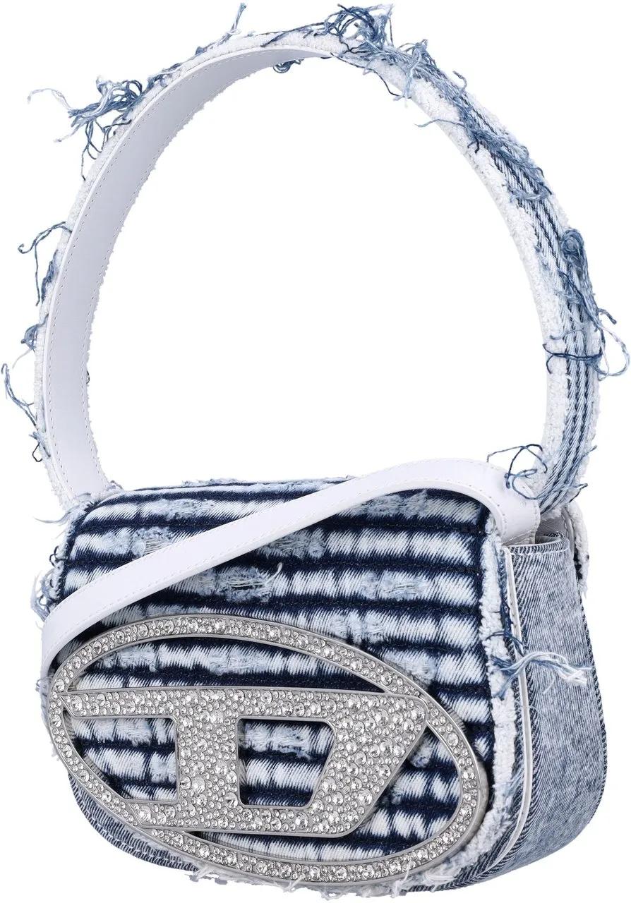 Diesel Crossbody bags 1Dr Bleached Denim Broken Blu in blauw