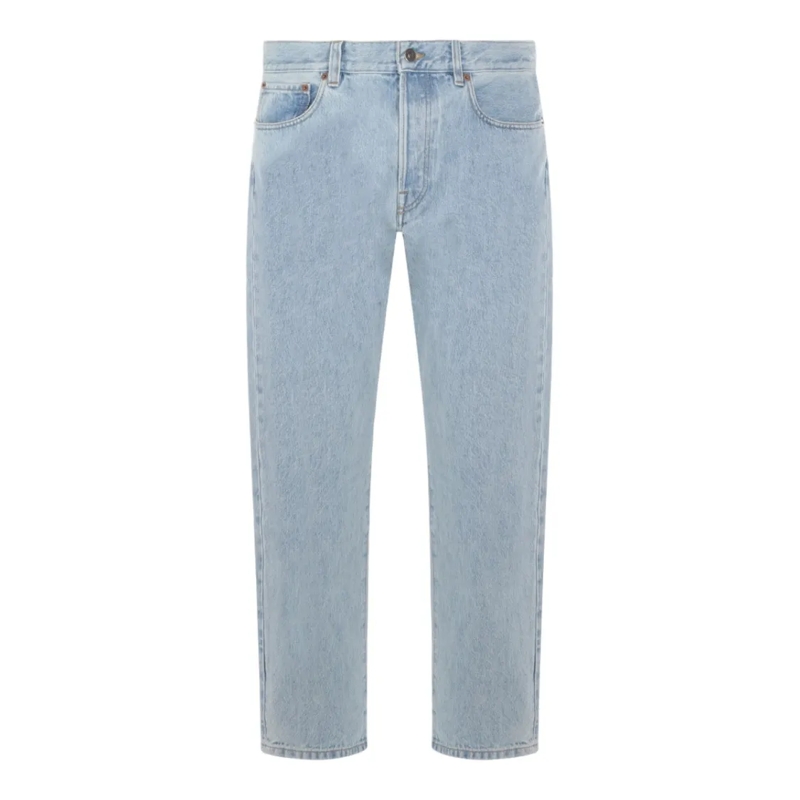 Valentino Garavani Jeans Light Blue Straight-Leg Jeans With Five-Pocket Des Grey