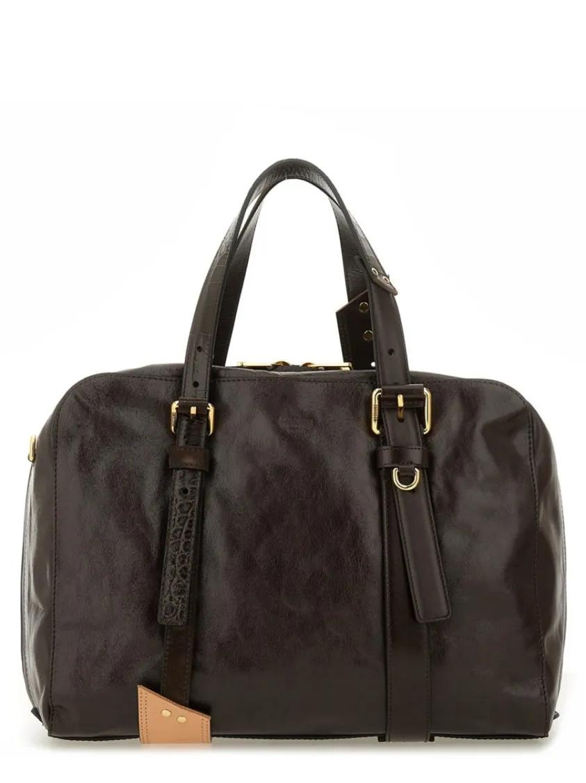 Moschino Crossbody bags Structured Leather Handbag in bruin