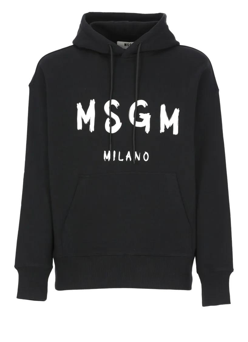 MSGM - Hoodie With Logo - Größe S - schwarz