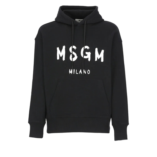 MSGM Hoodie With Logo Black Hoodie