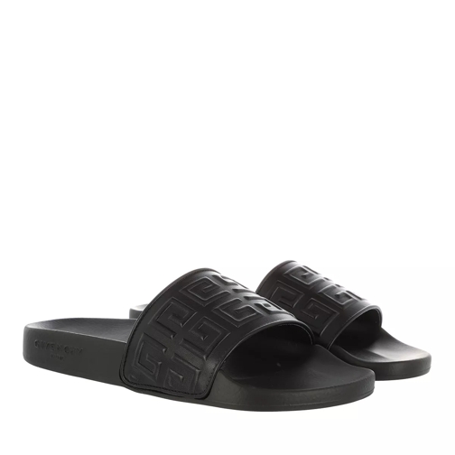 Givenchy 4G Flat Sandals Leather Black Slip-in skor
