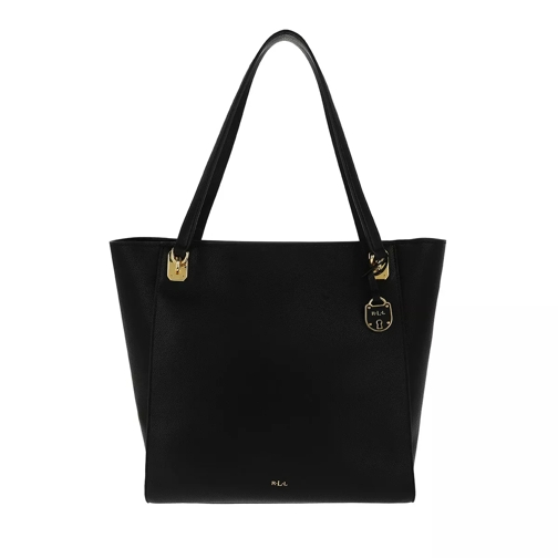 Lauren Ralph Lauren Pebbled Pu Elizabeth Tote Medium Black Shopping Bag