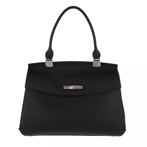 Longchamp Madeleine Shoulder Bag Leather Black Satchel