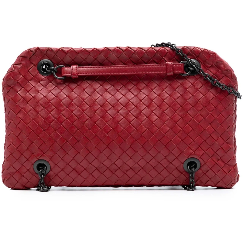 Bottega Veneta Sac à bandoulière Nappa Intrecciato Duo Shoulder Bag rot