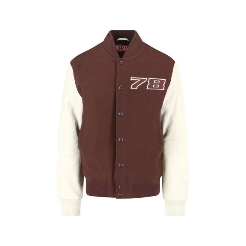 Diesel Bomberjacke Shawl Collar Bomber Jacket – Brown/White Brown