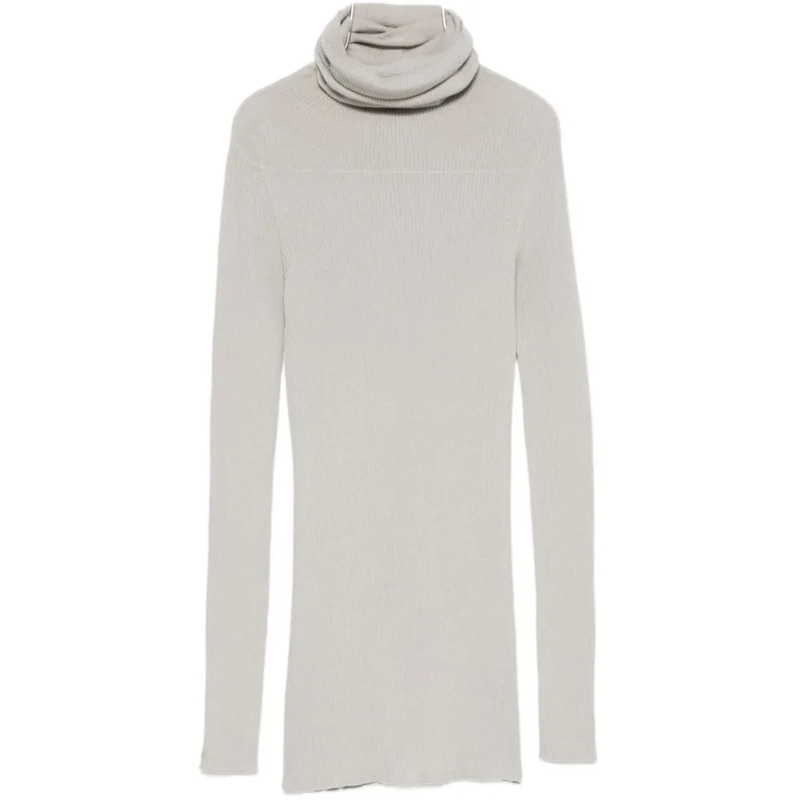 Rick Owens T-Shirt Ribbed Ls Tube Pearl grau