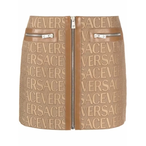 Versace Allover Brown Mini Skirt Brown 