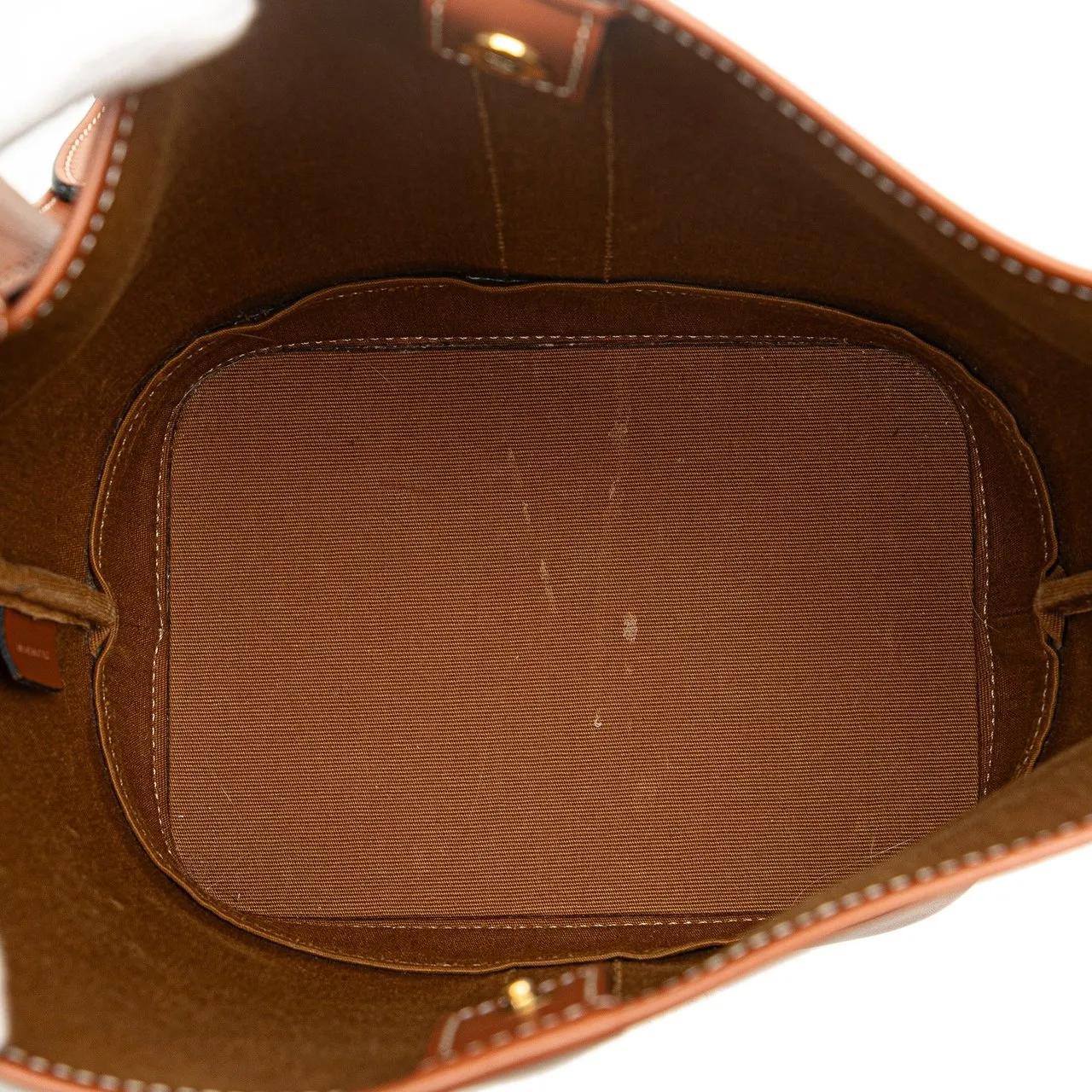 Celine Hobo bags 2020 Small Triomphe Coated Canvas Bucket Bag in bruin