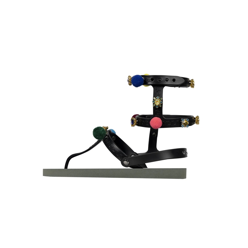 UZURII Flip Flops Zehentrenner Mondriaan Colorful Black dunkel-grün